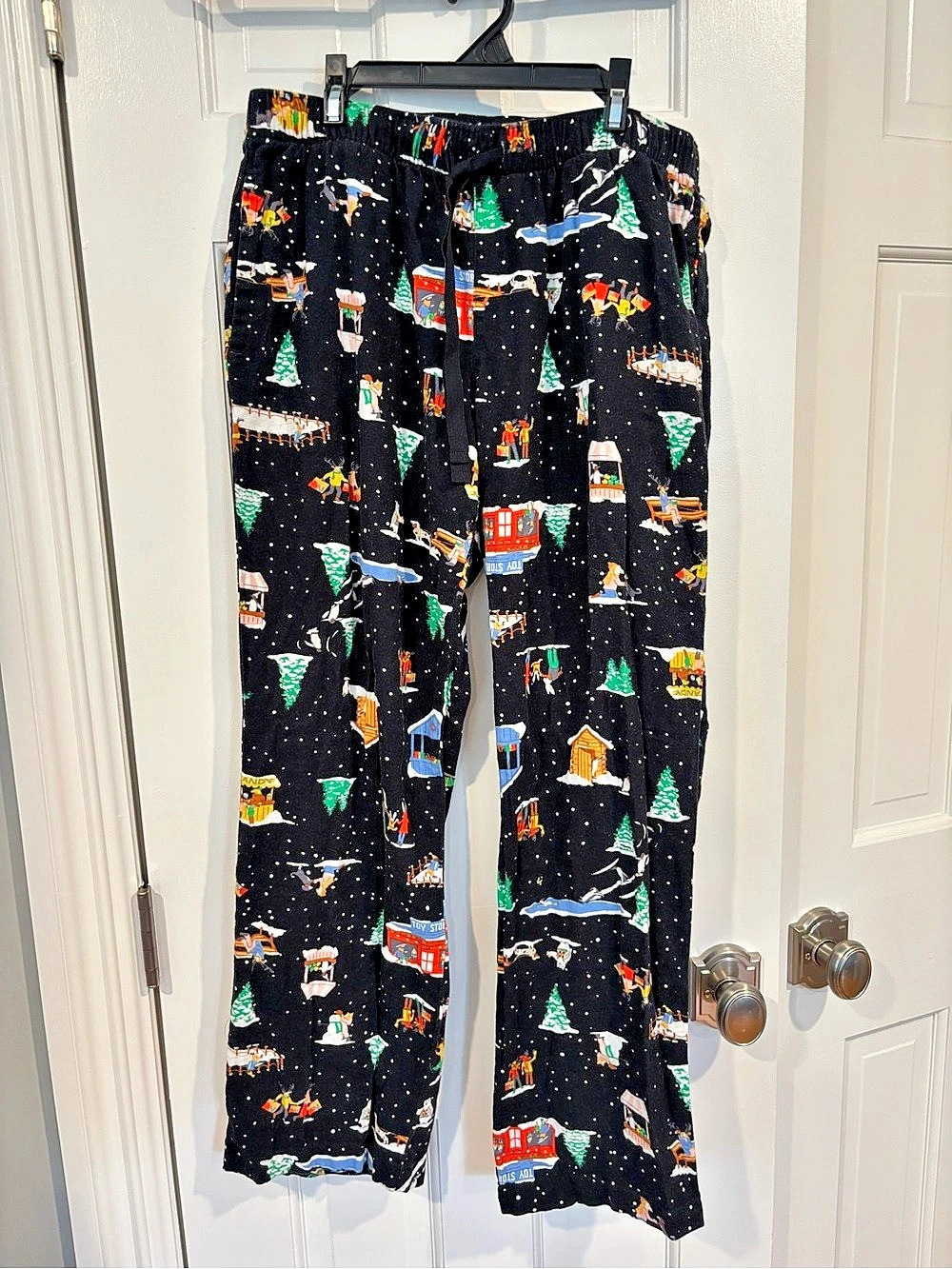 Old Navy Holiday Flannel Pajama Pants Printed Wide Leg Medium